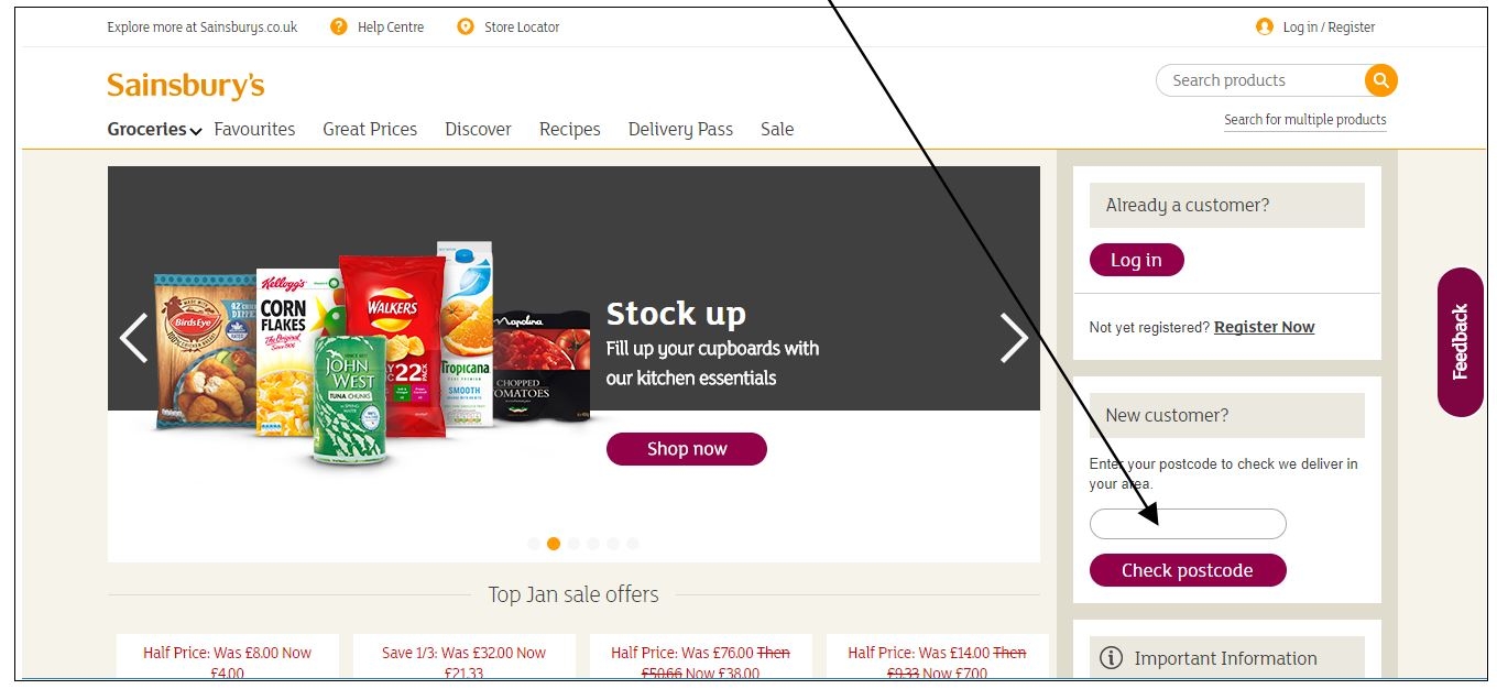 sainsbury website