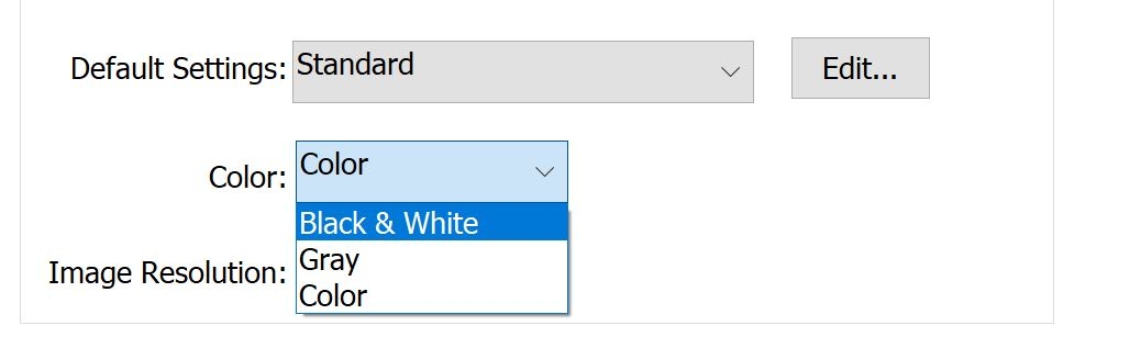 printing in black and white using Office 365