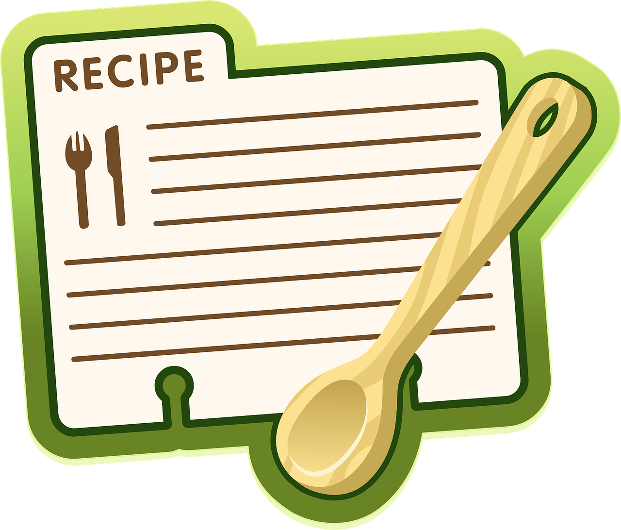 An image of a blank recipe card depicting the ingredients recommended for great online learning.