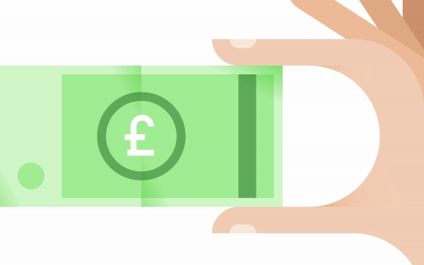 graphic of a hand holding a bank note