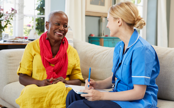 nurse and patient home based consultation