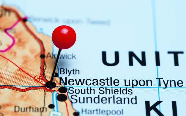 picture of a map with Newcastle on it