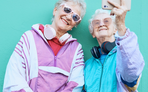 ladies taking a selfie