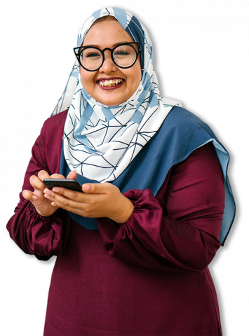 Woman looking at the screen of a mobile