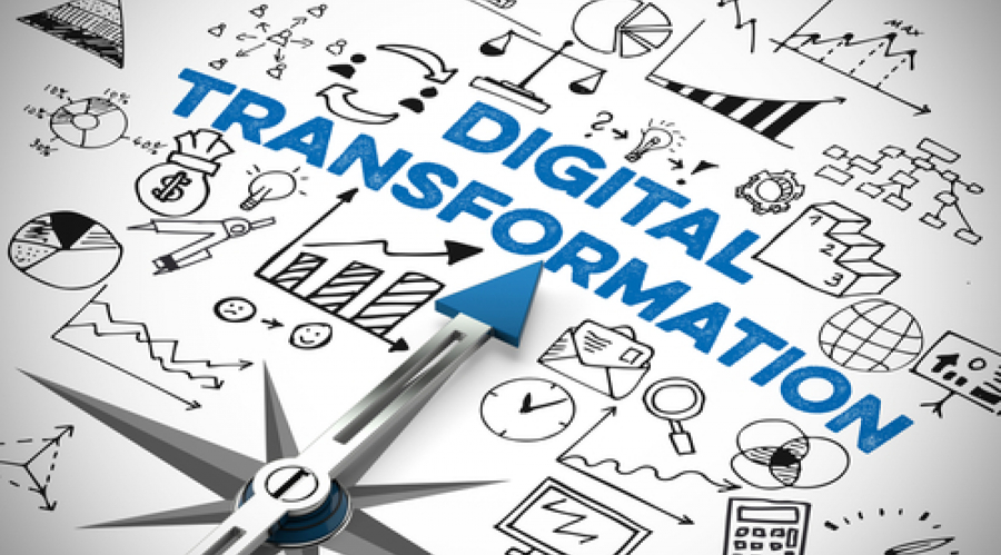 words 'digital transformation' displayed in an infographic