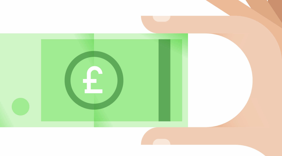 graphic of a hand holding a bank note