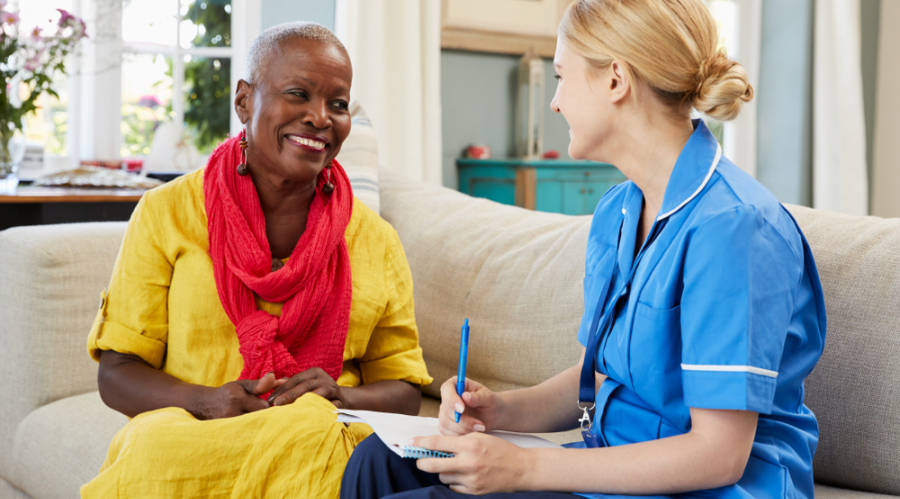 nurse and patient home based consultation