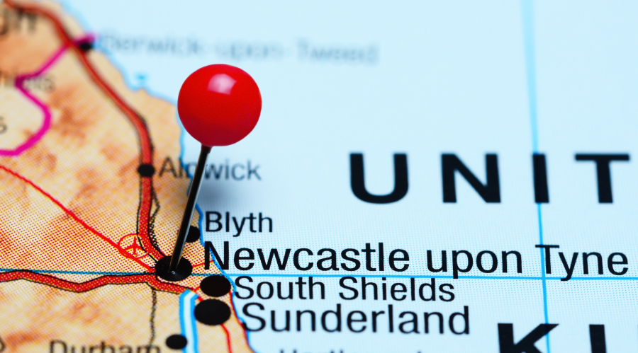 picture of a map with Newcastle on it
